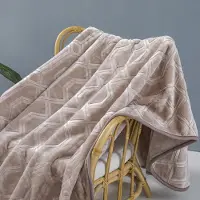 Vito Acryl Plaid 80x160 cm Taupe - Geometrisch Patroon