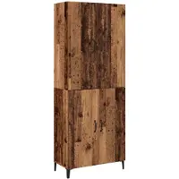 vidaXL Highboard 2 st Oud hout 69,5 x 34 x 180 cm Bewerkt hout