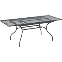 vidaXL Uittrekbare Mesh Eettafel Antracietkleurig 212 x 90 x 76 cm