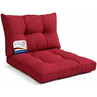 Beautissu Lounge Kussen Set met Zitkussen 40x40 cm & Rugkussen 50x40 cm Rood – Comfortabel Tuinkussen voor Tuinstoelen Rotan Stoelen Tuinmeubelen en Fauteuils – Loungekussens Outdoor – xLuna