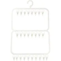Snq 26-Clip Multilayer Kledingdroogrek - Opvouwbaar - Bpa-Vrij Abs - Zwaar Uitgevoerd - Voor Babykleertjes - Sokken En Ondergoed - Off-White - Afmeting 39.5x63 cm