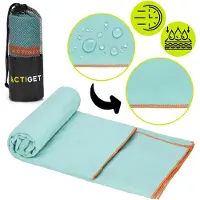Springos Strandlaken | Badlaken | Strandhanddoek | Microvezel | 150 x 75 cm | Blauw