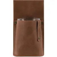Witloft | Leren Poetsdoek houder voor aan schort - Keukenspullen houder - Schortaccessoire - Cognac