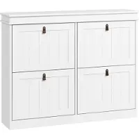 HOMCOM - Opklapbare schoenenkast - MDF - 105x24x82,5cm - Wit