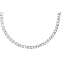 Lucardi Heren Ketting schakel - Staal - Ketting - Vaderdag Cadeautje - 70 cm - Zilverkleurig