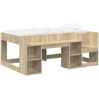 vidaXL Kinderbedframe met opbergruimte Sonoma Eiken 80 x 160 cm