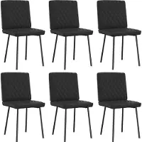vidaXL Eetkamerstoelen 6 st kunstleer zwart