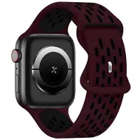 Beline Serie - Silicone Sport Horlogeband - Bordo - Zwart
