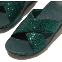 FitFlop Lulu cross slide glitterball metallic
