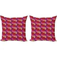 Abakuhaus Rozen Decoratieve Kussenhoes, Set van 2, Modern Accent Dubbelzijdige Digitale Print, 40x40 cm, Multicolor