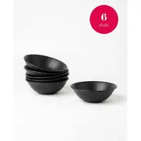 Vtwonen - Kommen - Porselein - Mat Zwart - 18 cm - Set van 6