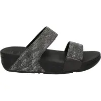 FitFlop Women Lulu Slide Geo Glitz All Black-Schoenmaat 38