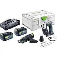 Festool DWC 18-2500 Basic accu-bouwschroevendraaier 18 V 18 Nm borstelloos + 2x accu 5,0 Ah + oplader + Systainer