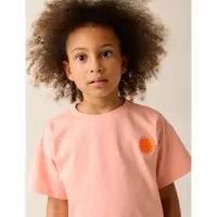 Tumble 'n dry T-shirt met backprint zalm Roze Meisjes Katoen Ronde hals - maat 134