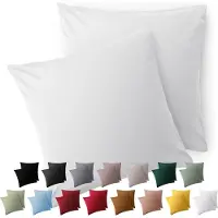Blumtal Kussensloop Microvezel Kussenhoes 50 x 50 cm - Wit - Met Rits - Set van 2