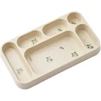 Liewood Mosu bord met 6 vakken 17x30 cm Peach-Sea shell