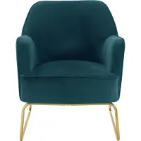 Notio Living Joshua-Beklede Accent Stoel in Fluweel Petrol