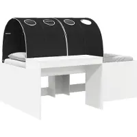 vidaXL Bed met Tunnel 3 st Wit en zwart Bewerkt hout