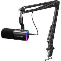 MAONO - PD100XS - USB / XLR Studio microfoon - Met Flexibele Arm ( 66cm! ) - Geschikt voor PC/PS4/PS5 - Suround RGB - Podcast - Gaming - Streaming - Zwart