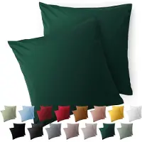 Blumtal Kussensloop Microvezel Kussenhoes 50 x 50 cm - Donkergroen - Met Rits - Set van 2
