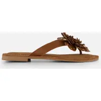 Lazamani Slippers Dames Cognac Leer Maat 37