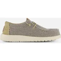 HeyDude Heren Sportschoenen Wally gevlochten grijs (44), Stof, Plat, Veters, Casual HD40003