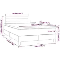 vidaXL Boxspring met matras fluweel zwart 120x200 cm