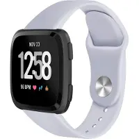 123Watches siliconen sport band - grijs - SM - Geschikt voor Fitbit Versa 1 & 2 / Lite
