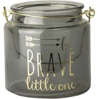 Gusta Glazen Waxinelichthouder Be Brave Little One 10 cm Grijs