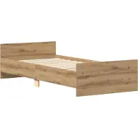 vidaXL Bedframe Artisanaal eiken 80 x 200 cm Bewerkt hout