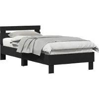 vidaXL Bedframe Zwart eiken Bewerkt hout