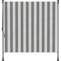 vidaXL Buitenzonwering Rolgordijn Antraciet en Wit 200 x 270 cm