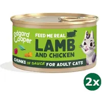 Edgard & Cooper kat adult chunks lam / kip kattenvoer 2x 18x85 gr