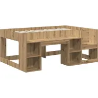 vidaXL Kinderbedframe met opbergruimte Artisanaal eiken 80 x 160 cm
