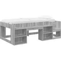 vidaXL Kinderbedframe met opbergruimte Grijs Sonoma 90 x 200 cm