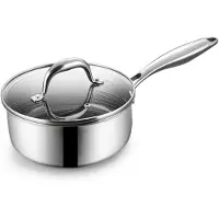 BE Living Hybride Steelpan Met Deksel - Ø 18 cm - Keramisch - Inductie Pan - PFAS Vrij Anti Aanbak - Sauspan - Circlad Series