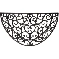 Esschert Design Deurmat - 2x - rubber - schoonloopmat - halfrond - 68 x 40 cm - Deurmatten schoonloopmatten