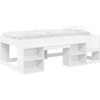 vidaXL Kinderbedframe met opbergruimte Wit 75 x 190 cm Bewerkt hout