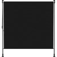 vidaXL Buitenzonwering Rolgordijn Zwart 120 x 270 cm