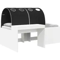 vidaXL Stapelbed met bureau voor kinderen, 3 stuks, wit en zwart