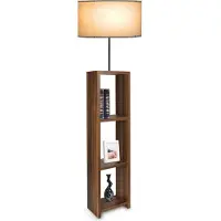 Lux.pro Staande lamp Redditch 150 cm E27 houtkleurig zwart en beige