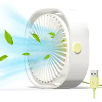 VHV - Tafelventilator - USB mini ventilator - stille bureauventilator 3 standen 360° verstelbaar - voor kantoor, slaapkamer, thuiswerkplek en reizen