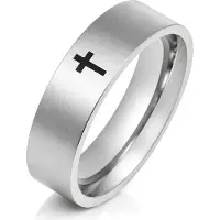 LGT JWLS Stalen mannen ring LGT Jewels Zwart Kruis-19mm