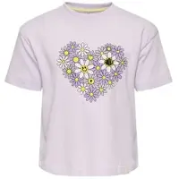 ONLY KIDS MINI T-shirt lila Paars Meisjes Katoen Ronde hals Printopdruk - maat 98