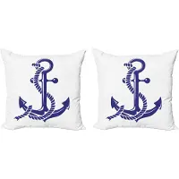 Abakuhaus maritieme sierkussens, kussenhoezen, 2-pack, Modern Accent dubbelzijdige digitale print, 60x60 cm, donker lavendel en wit