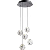 Loom Design Hanglamp Ice Ball, dimbaar, chroom / zilver, Woon-/ Eetkamer, Kunststof, Modern