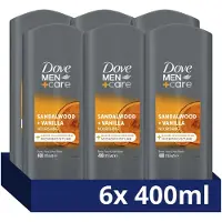 Dove 12x Douchegel Men+ Care Sandalwood & Vanilla 400 Ml