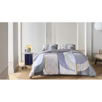 Kardol Dekbedovertrek Archi Blue Grey Katoensatijn-200 x 200 / 220 cm | 2-Persoons