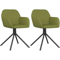 vidaXL Eetkamerstoelen draaibaar 2 st fluweel lichtgroen