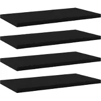 vidaXL Wandschappen 4 st 40x20x1,5 cm bewerkt hout zwart